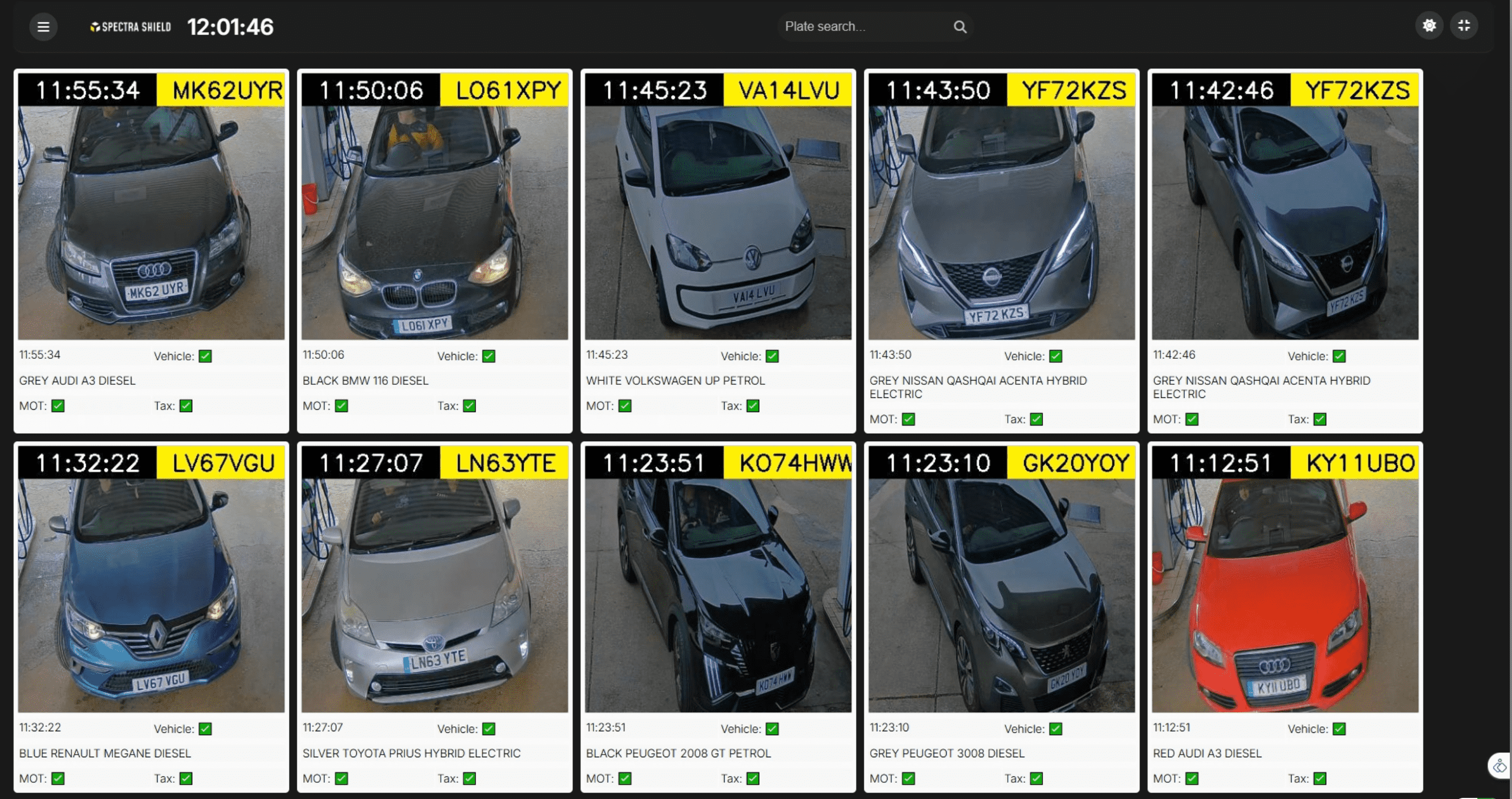 Live dashboard